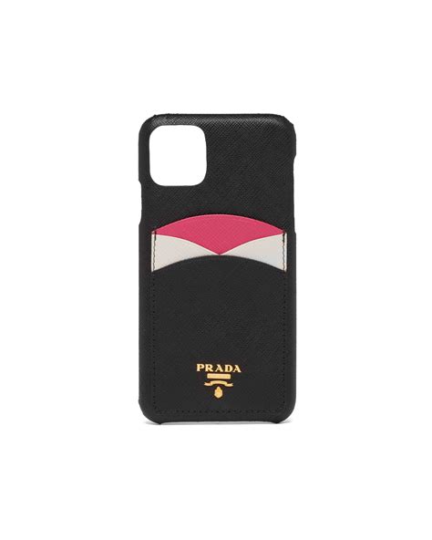 prada iphone 11 cases|Black Saffiano Leather iPhone 11 Pro Max Cover .